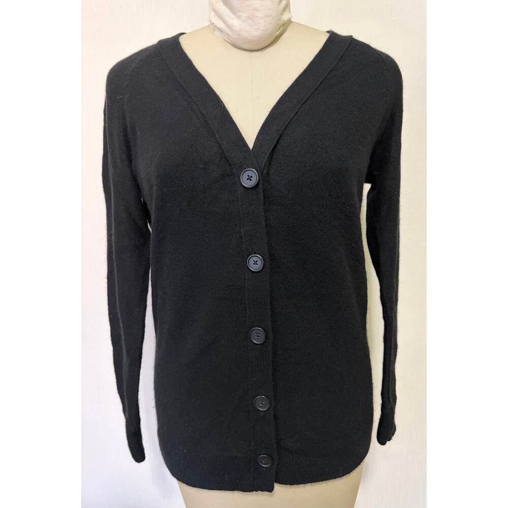 Gap Y2K V-Neck Cardigan Angora Blend Black Knit Sweater Women’s Size Large